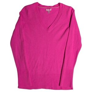 Lilly Pulitzer Cashmere Sweater Womens Size M Pink Preppy Cozy V-Neck Office